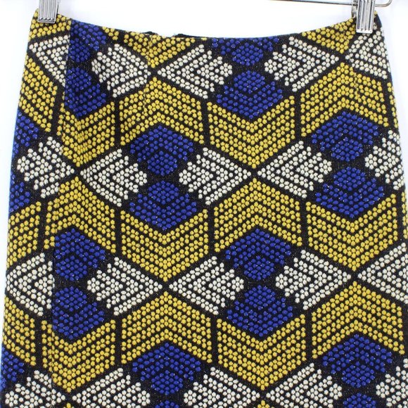 Anthropologie Pencil Skirt Maeve Women's Kanara Geometric Textured Print Size 0" - Picture 4 of 9